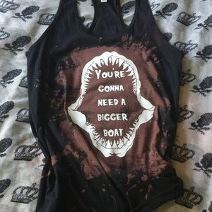 Jaws, goth, horror, fandom, bleached racerback Tank top